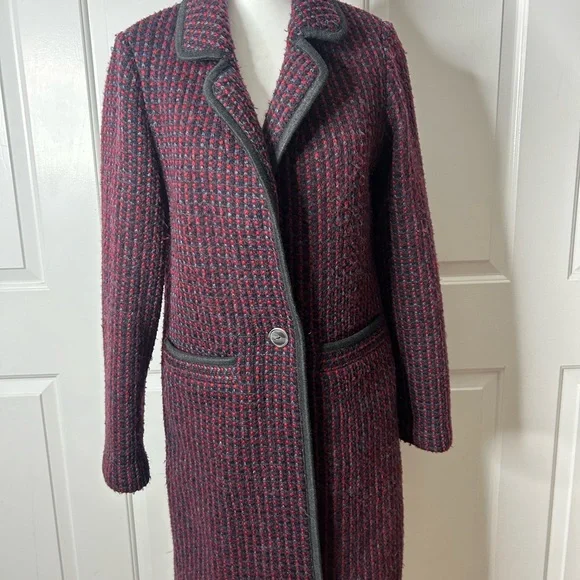 Diane von Furstenberg Wool-blend Tweed Coat (size small) - Picture 4 of 14